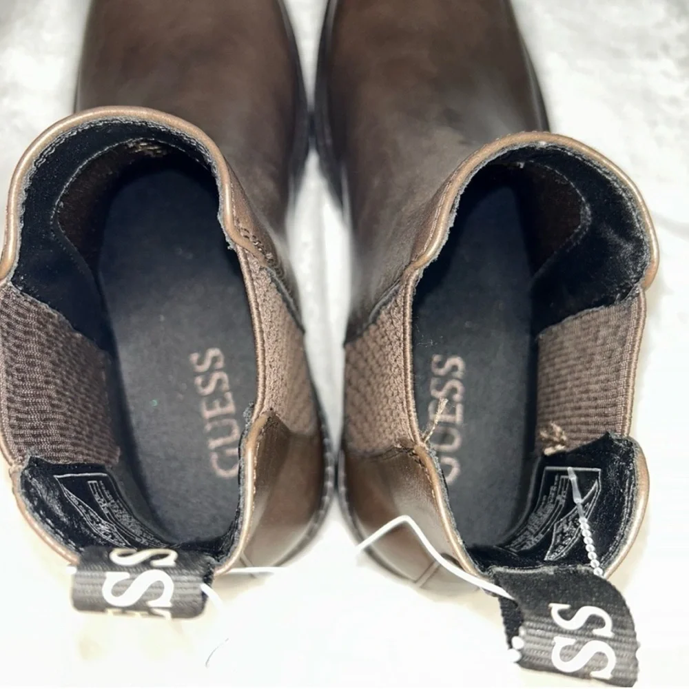 Guess Brown Ankle Boots with Slip-On Design